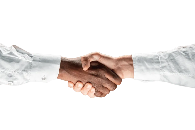 Handshake representing partnership
